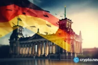 German parliament building with bitcoin symbol overlay representing crypto tax legislation